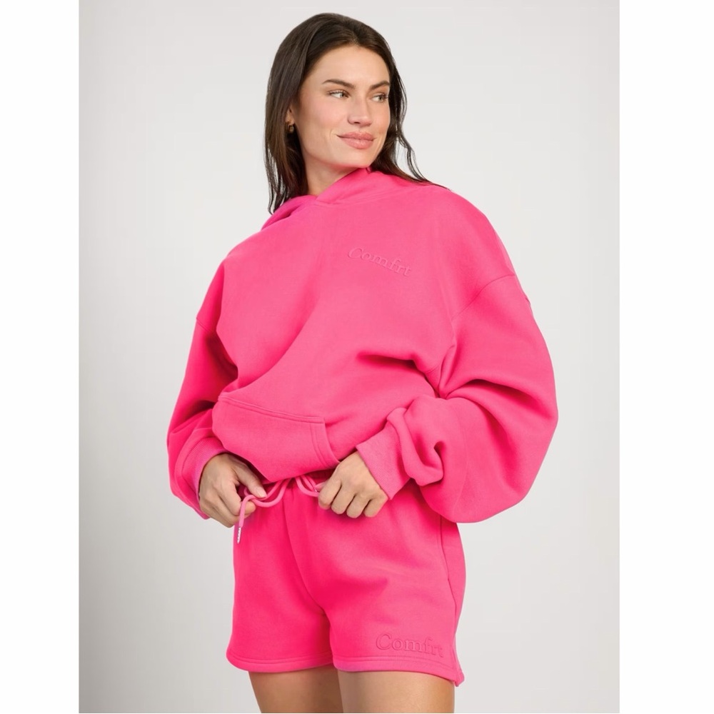 Plus Comfrt Minimalist Shorts Hot Pink Black Two Pair - Picture 2 of 9